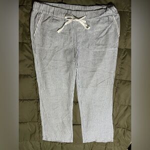 Caslon large linen/rayon striped summer pants
